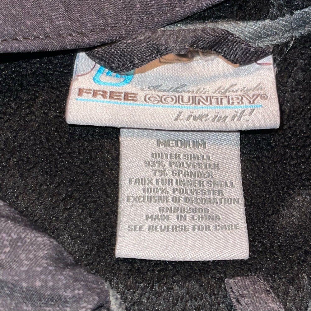 Free Country Women’s 3/4 Length Winter Jacket Fleece Lind Size Medium Black - Picture 3 of 4